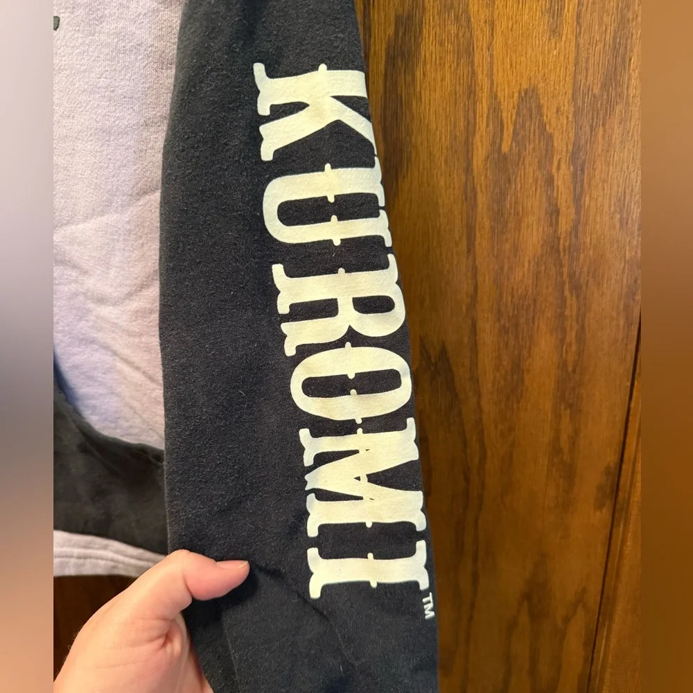 Two-Tone Zip-Up Hoodie with Graphic